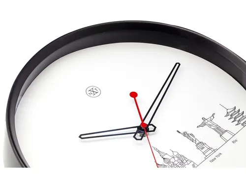 Wandklok nXt Worldtour dia 30cm kunststof zwart