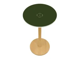 statafel,HxØ 1100x600mm,rond,schotelvoet natuur,blad groen