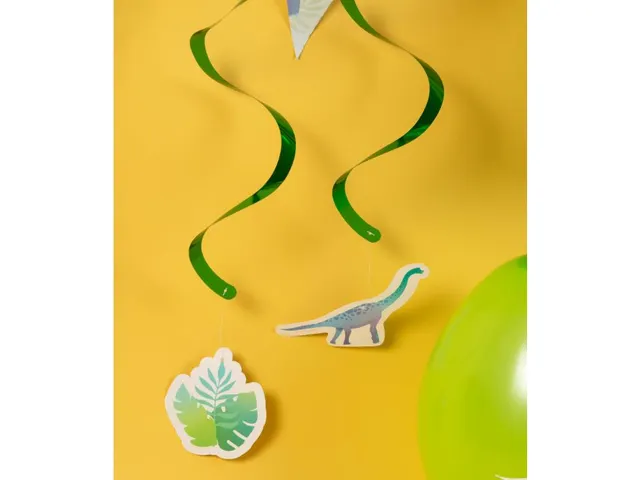 Hangdecoratie 70cm Party Swirl Dino 12 stuks