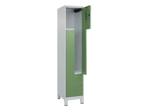 Z-garderobekast,HxBxD 1950x400x500mm,vak B 200/400mm,cil.-slot,voeten
