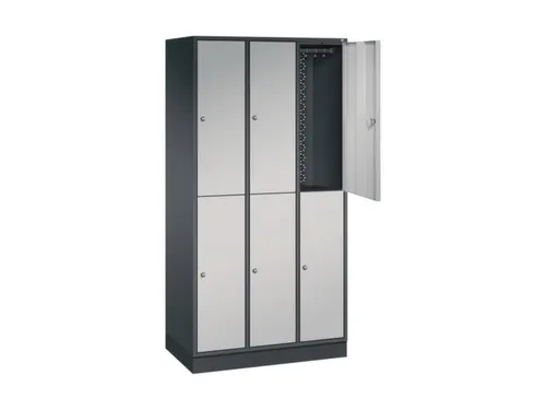 Dubbeldekse garderobekast,HxBxD 1950x920x500mm,3x2vak.,vak B 260mm