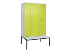 PBM-locker met bank,HxBxD 2120x1200x815mm,4vak,vak B 300mm
