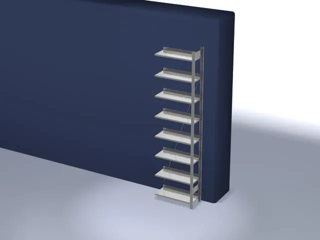 dossierstelling,aanbouwveld,HxBxD 2700x760x335mm,vaklast 60kg