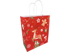 Draagtas Papier 18x8x22cm Rood Kerst doos 300st
