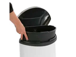 Pedaalemmer Shell Bin 50 Liter Wit mat RVS - 5