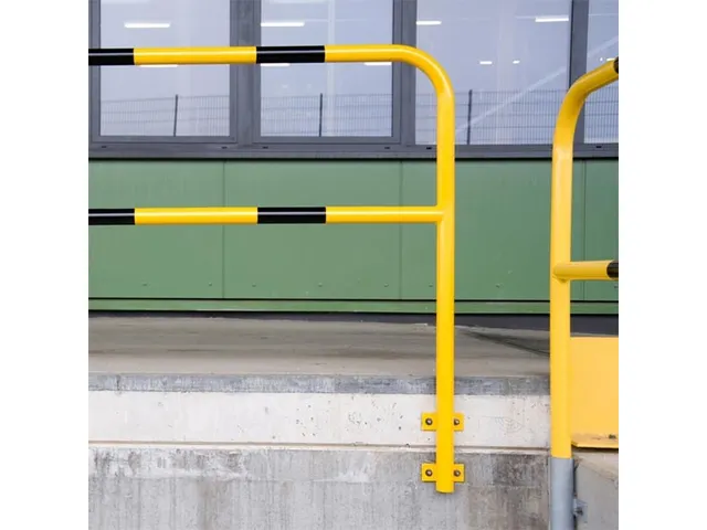 beschermbeugel,v. buiten,HxB 1300x1000mm,staal,geel/zwart,wandmontage