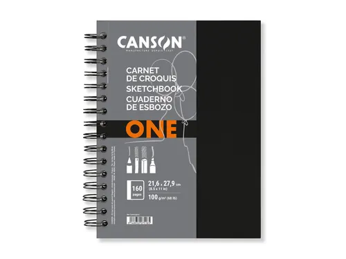 Tekenboek Canson One 21.6xx27.9cm 80 vel 100gr spiraal