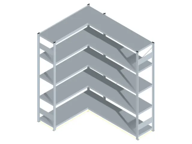 Rayonnage D'angle Hxlxp 2000X1360/1415X435Mm Charge Maxi/élément 900