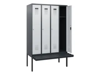 locker met bank,HxBxD 1950x1200x815mm,4vak,vak B 300mm,cilinderslot - 1