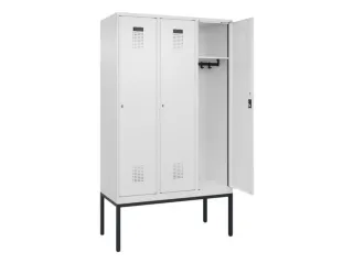locker,HxBxD 2120x1200x500mm,3vak,vak B 400mm,cil.-slot,voetonderstel - 1