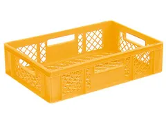 Euronorm Stapelkrat Pe 150x600x400mm 27liter Open Geel