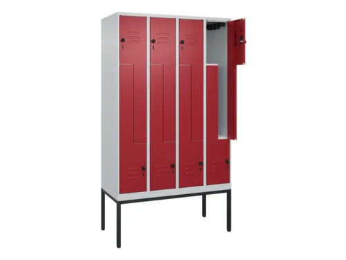 Z-garderobekast,HxBxD 2120x1200x500mm,vak B 150/300mm,draaigrendel