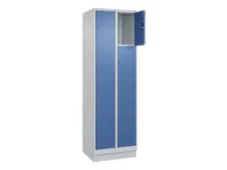 lockerkast,HxBxD 1950x600x500mm,2x4vakken,vak B 300mm,cil.-slot,sokkel