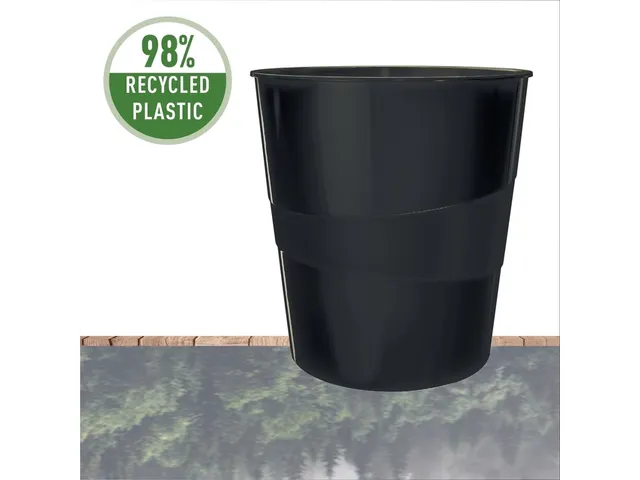 Papierbak Leitz Recycle range 15 liter zwart