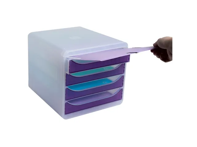 Ladenbox A4+ 4 Laden BIG-BOX Chromaline Transparant paars