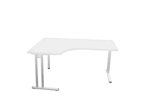 bureau in vrije vorm,HxBxD 740x1600x1200mm,vrije vorm,Bl-wit