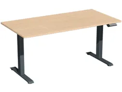 Elektrisch ihv bureau,HxBxD 730-1230x1600x800mm,blad beuken