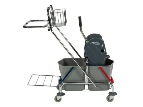 dweilwagen,HxBxD 1000x410x930mm,emmer 2x17l ROOD/BLAUW,mopwringer