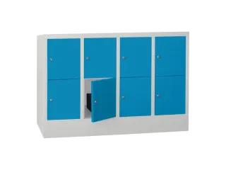 lockerkast,HxBxD 855x1200x500mm,4x2vakken,RAL7035,front RAL5012 - 2
