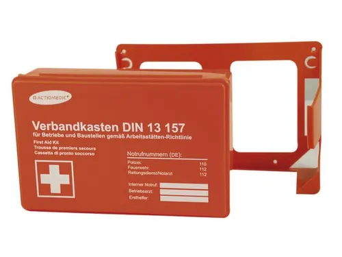 bedrijfsverbandkist,DIN 13157,kunststof oranje,m. wandhouder