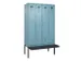 locker met bank,voor scheiding van kleding,HxBxD 2120x1200x815mm,4vak