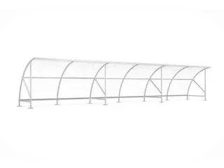 overdekte fietsenstalling,HxBxD 2290x12350x2180mm,wanden acrylglas - 1