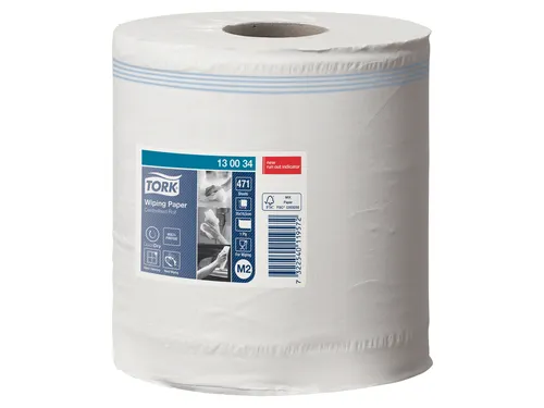 Tork 130034 Poetspapier M2 Premium Centerfeed 1-laags Wit 165m