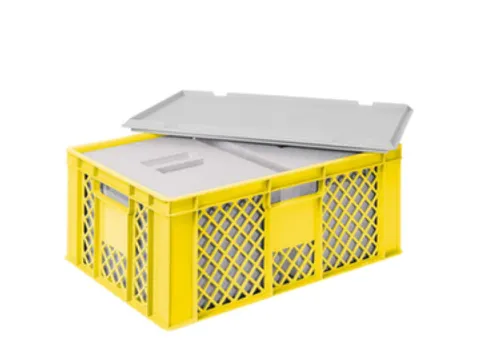 Euronorm-stapelbak,m. 2isoleerboxen,HxLxB 240x600x400mm,43/10,4l,HDPE