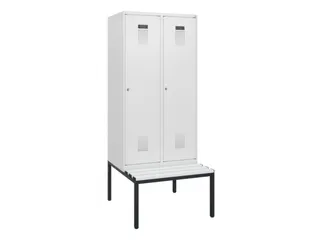 locker met bank,HxBxD 1950x800x815mm,2vak,vak B 400mm,cilinderslot - 2