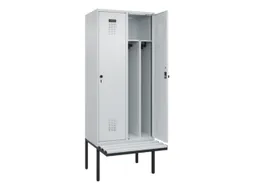 locker met bank,voor scheiding van kleding,HxBxD 2120x800x815mm,2vak