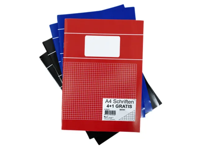 Schrift SOHO Basic A4 ruit 5x5mm 80 pagina's 60gr assorti 5 stuks