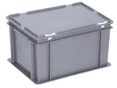 Euronorm Stapelkrat Pe Hxlxb 230X400X300Mm 21L Met Deksel Grijs