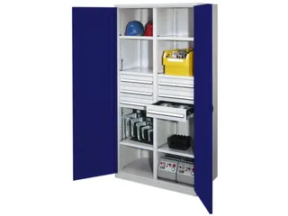 Materiaalkast Scheidingswand Geperf 1950x1000x600mm 6legborden 6laden - 1