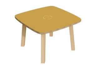 bijzettafel,HxBxD 400x600x600mm,4voeten natuur,vierkante buis - 1