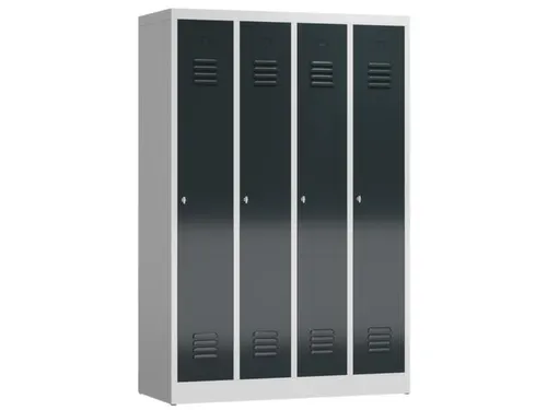 garderobekast 1800x1185x500mm 4vak klink sokkel romp RAL7035 RAL7016