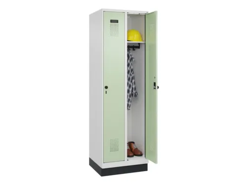 locker,HxBxD 1950x600x500mm,2vak,vak B 300mm,draaigrendel,sokkel