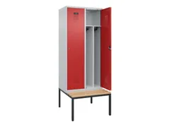 locker met bank,voor scheiding van kleding,HxBxD 2120x800x815mm,2vak