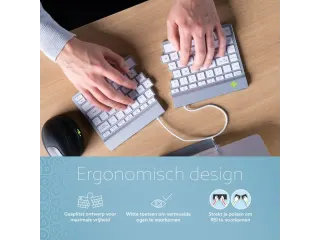 Toetsenbord R-Go Split Break QWERTY WL Wit - 4
