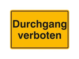 verbodsbord,Doorgang verboden,aluminium gemerkt,gemoffeld,geel/zwart