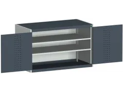 kast met geperforeerde platen,HxBxD 800x1300x650mm,2xStalen bodem