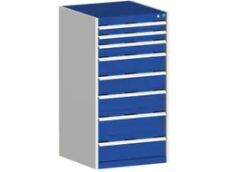 ladekast HxBxD 1200x650x650mm 8laden romp RAL7035 front RAL5010