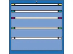 ladekast HxBxD 800x805x695mm 5laden slot RAL7035 front RAL7035