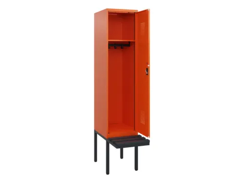 locker met bank,HxBxD 1950x400x815mm,1vak,vak B 400mm,cilinderslot