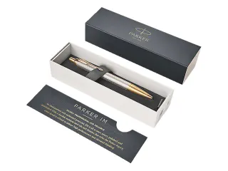 Balpen Parker IM Premium Warm Silver GT Medium Blauwe inkt - 3
