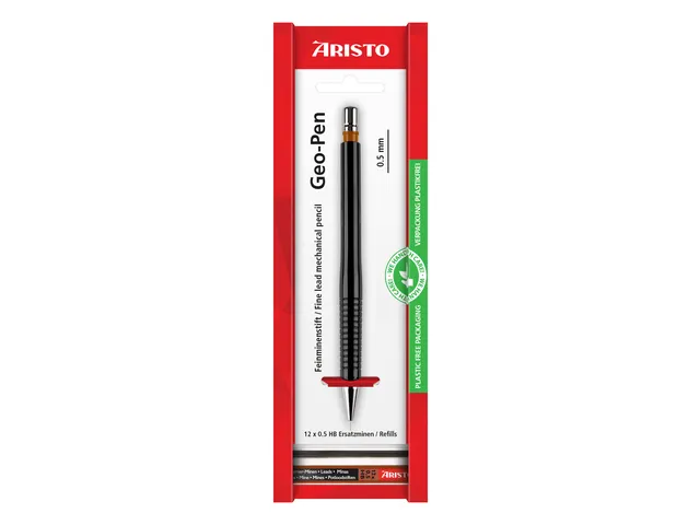 Vulpotlood Aristo Geo Pen 0,5mm zwart op eco blister