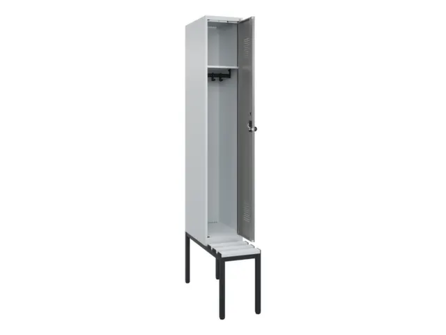 locker met bank,HxBxD 2120x300x815mm,1vak,vak B 300mm,draaigrendel