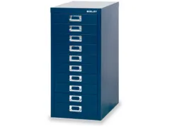 kantoor-ladekast HxBxD 590x278x380mm 10 laden romp oxfordblauw staal