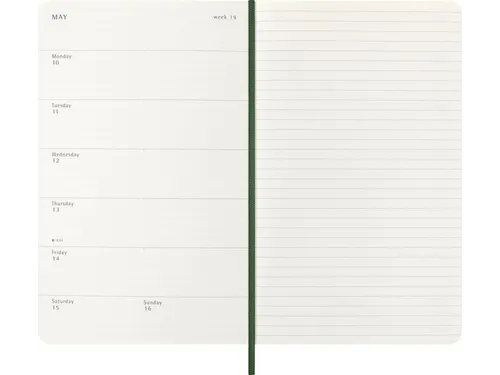 Agenda 2027 Moleskine 12M Weekly 7dag/1pagina large sc myrtle green