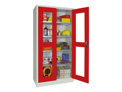 Vitrinekast Hxbxd 1950x1000x400mm Draaideuren Ral7035 Front Ral3000