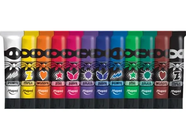 Color'Peps plakkaatverf, 12ml, 12 tubes assorti